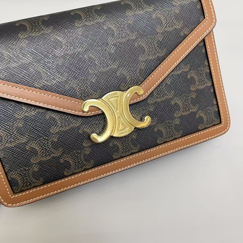 Celine triomphe老花凱旋門信封鏈條包 斜背包-6
