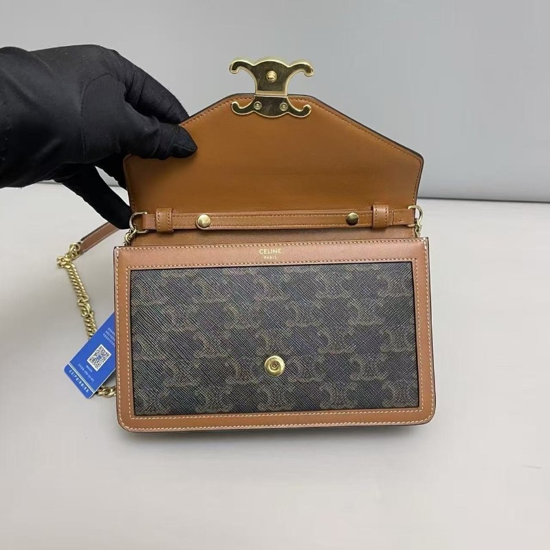 Celine triomphe老花凱旋門信封鏈條包 斜背包-7