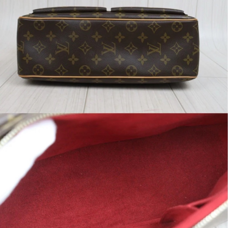 「JL精品代購」97新 LV 老花駱駝肩背包GM-7