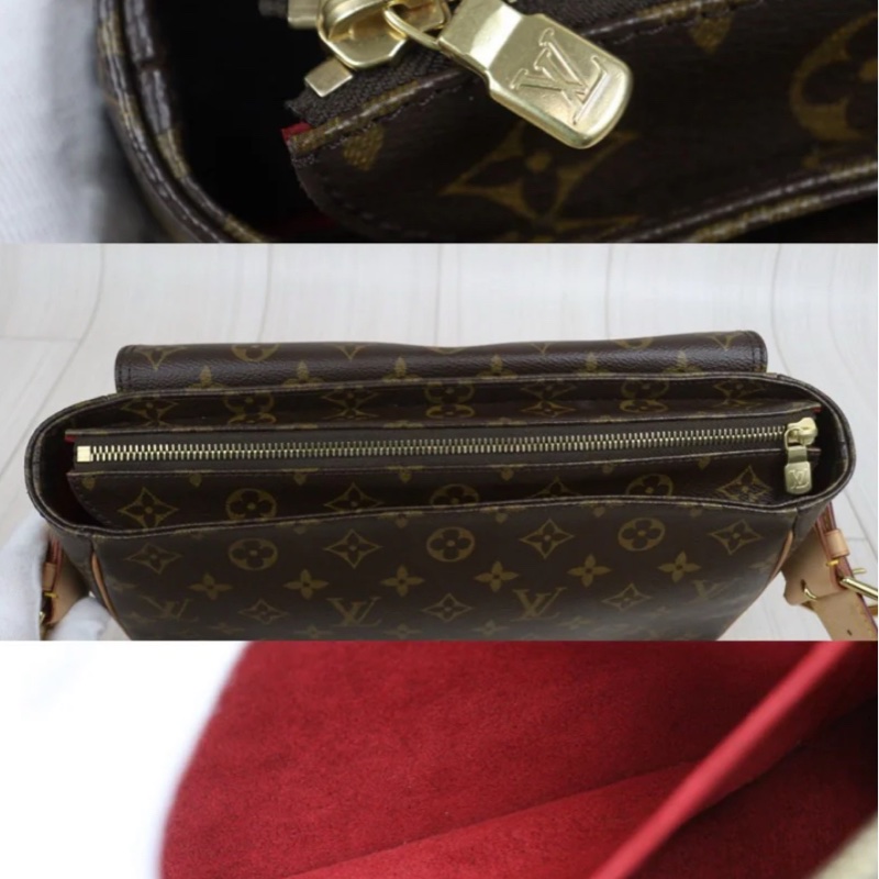 「JL精品代購」97新 LV 老花駱駝肩背包GM-8