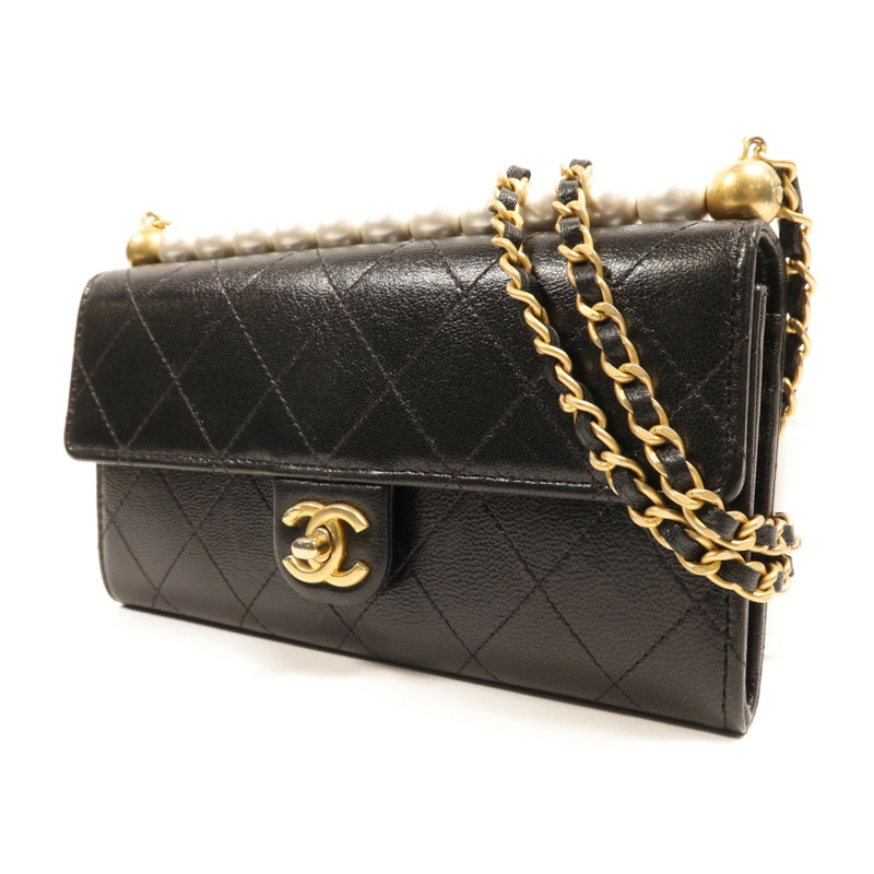 CHANEL 牛皮皮革WOC Wallet On Chain金扣鏈帶肩背袋-2