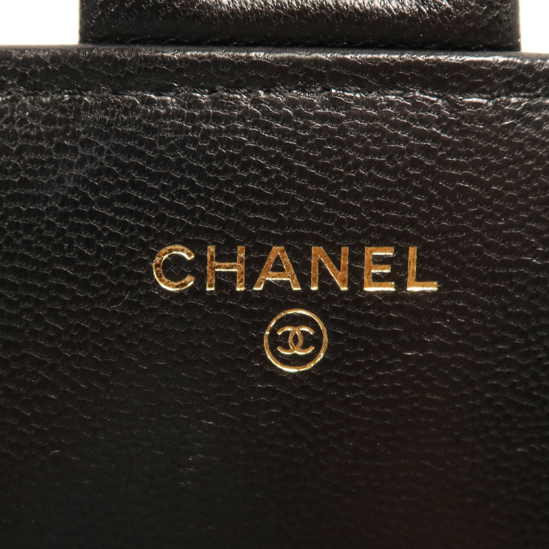 CHANEL 牛皮皮革WOC Wallet On Chain金扣鏈帶肩背袋-5