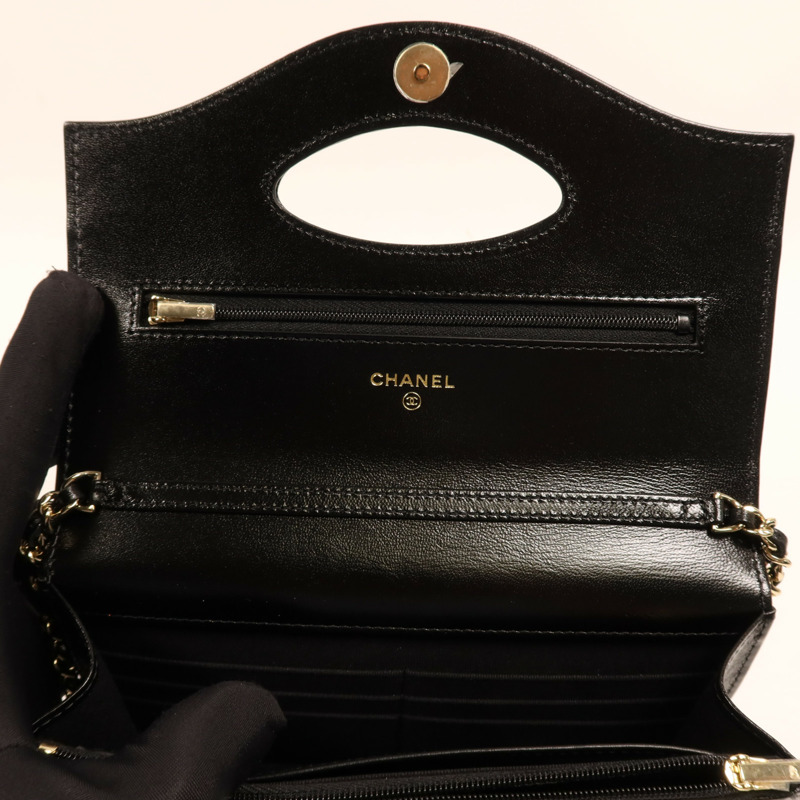 CHANEL 牛皮皮革Chanel 31 Wallet on Chain金扣鏈帶肩背袋-11