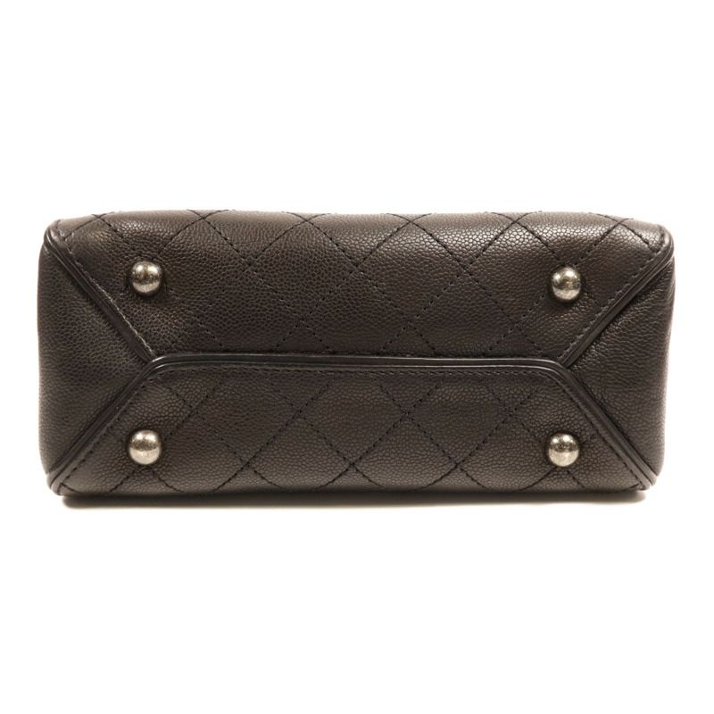 CHANEL 牛皮皮革2 Way Shoulder Bag銀扣鏈帶手挽肩背兩用袋-3