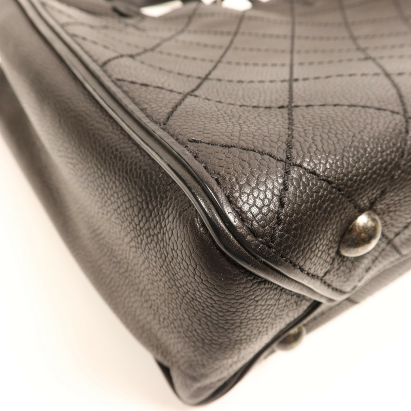 CHANEL 牛皮皮革2 Way Shoulder Bag銀扣鏈帶手挽肩背兩用袋-7