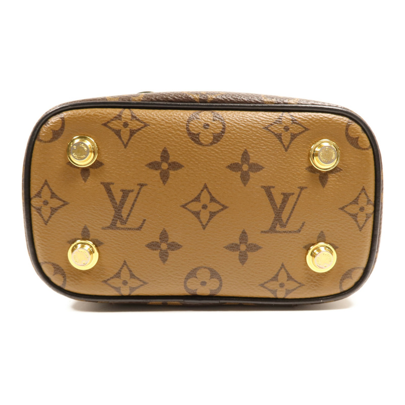 LOUIS VUITTON Monogram Reverse Vanity PM金扣手挽肩背兩用袋棕色-3