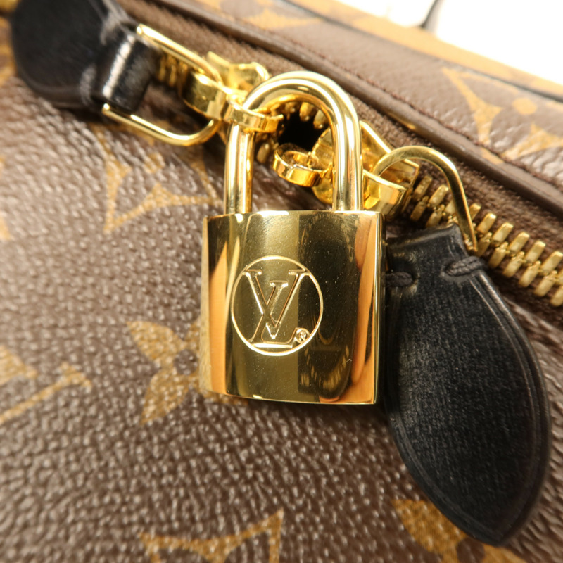 LOUIS VUITTON Monogram Reverse Vanity PM金扣手挽肩背兩用袋棕色-11