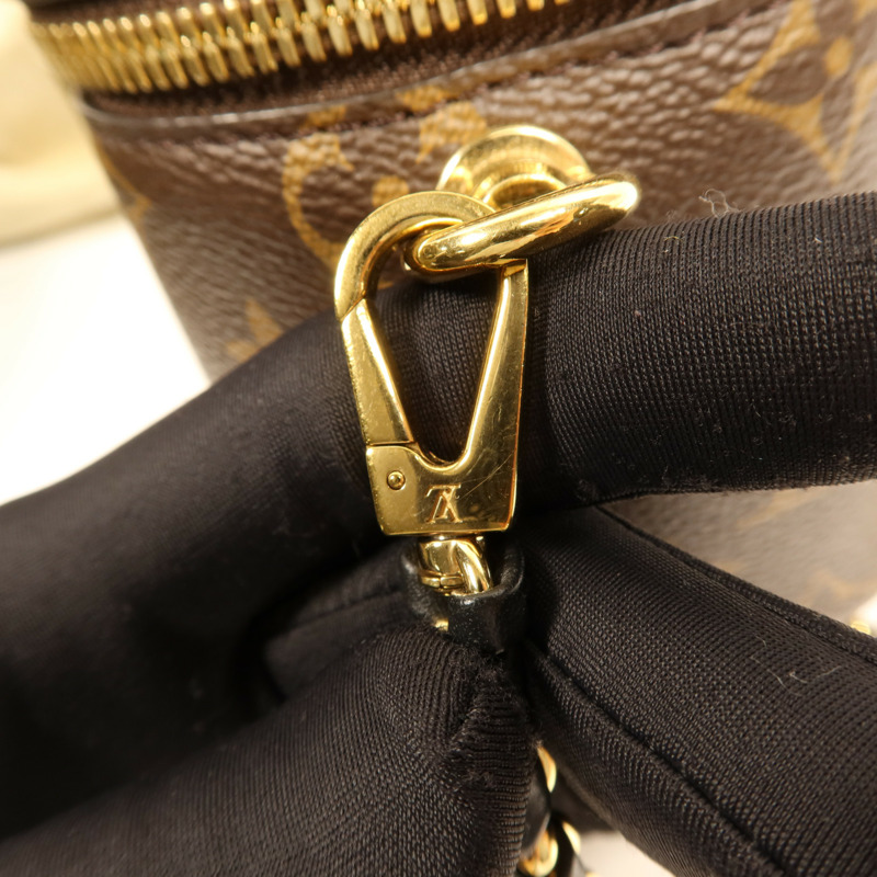 LOUIS VUITTON Monogram Reverse Vanity PM金扣手挽肩背兩用袋棕色-12