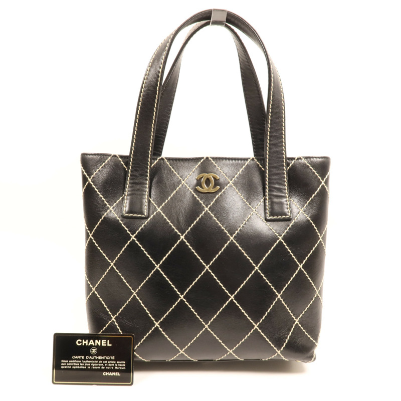 CHANEL 牛皮皮革Tote Bag金扣手挽袋-7