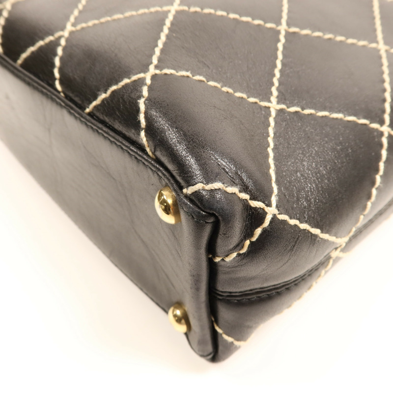 CHANEL 牛皮皮革Tote Bag金扣手挽袋-9