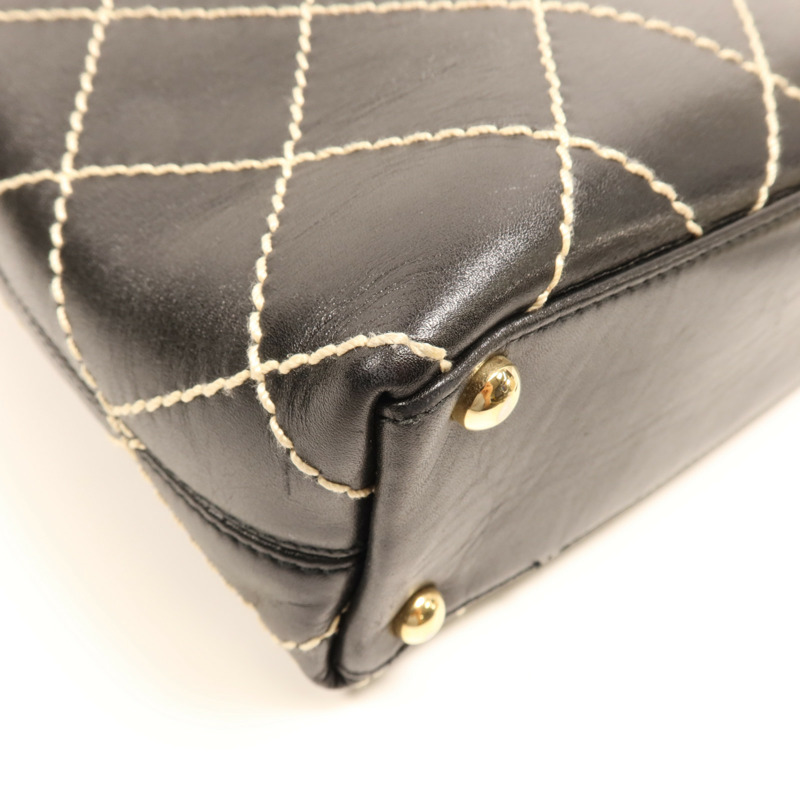 CHANEL 牛皮皮革Tote Bag金扣手挽袋-10
