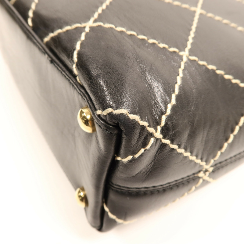 CHANEL 牛皮皮革Tote Bag金扣手挽袋-11