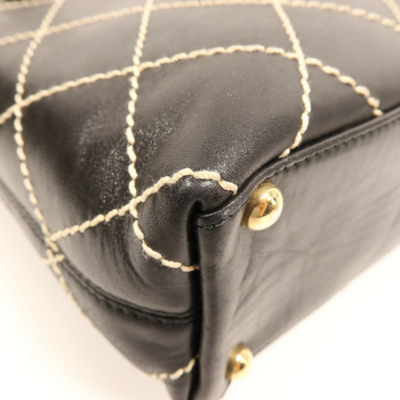 CHANEL 牛皮皮革Tote Bag金扣手挽袋-12