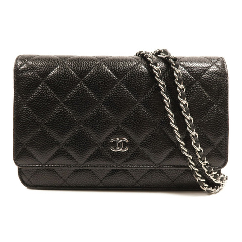 CHANEL 牛皮皮革WOC Wallet On Chain銀扣鏈帶肩背袋