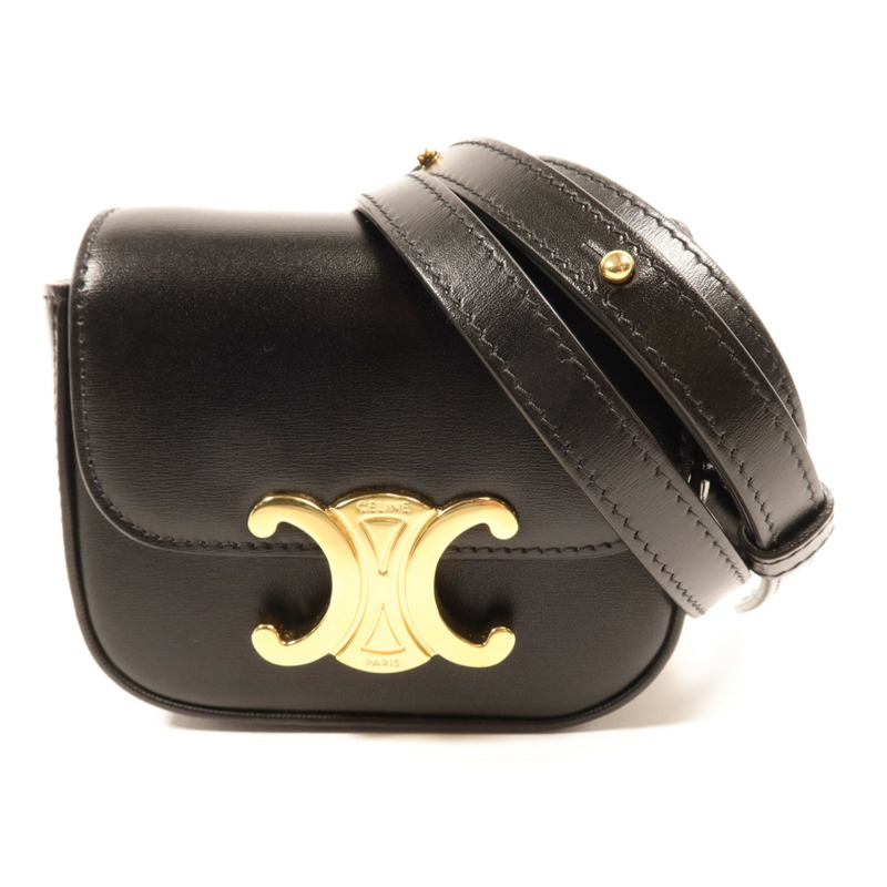 CELINE 牛皮皮革Mini Claude金扣肩背袋-0