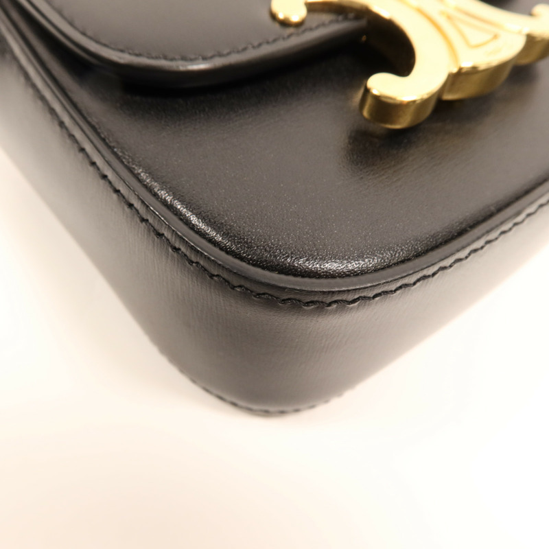 CELINE 牛皮皮革Mini Claude金扣肩背袋-9