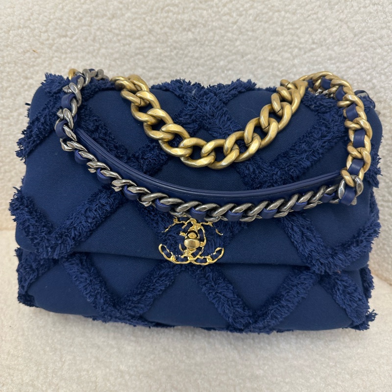 Chanel香奈兒19bag牛仔流蘇maxi!-0