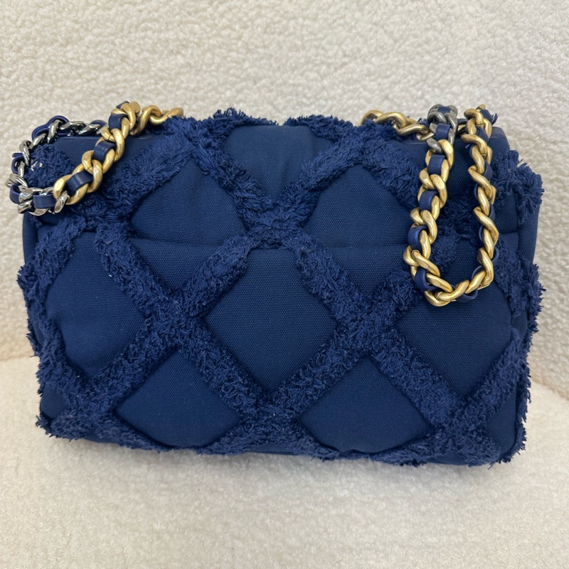 Chanel香奈兒19bag牛仔流蘇maxi!-1