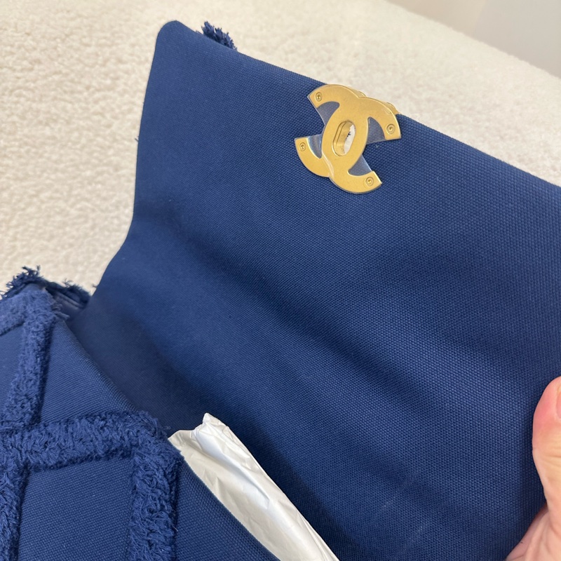 Chanel香奈兒19bag牛仔流蘇maxi!-4