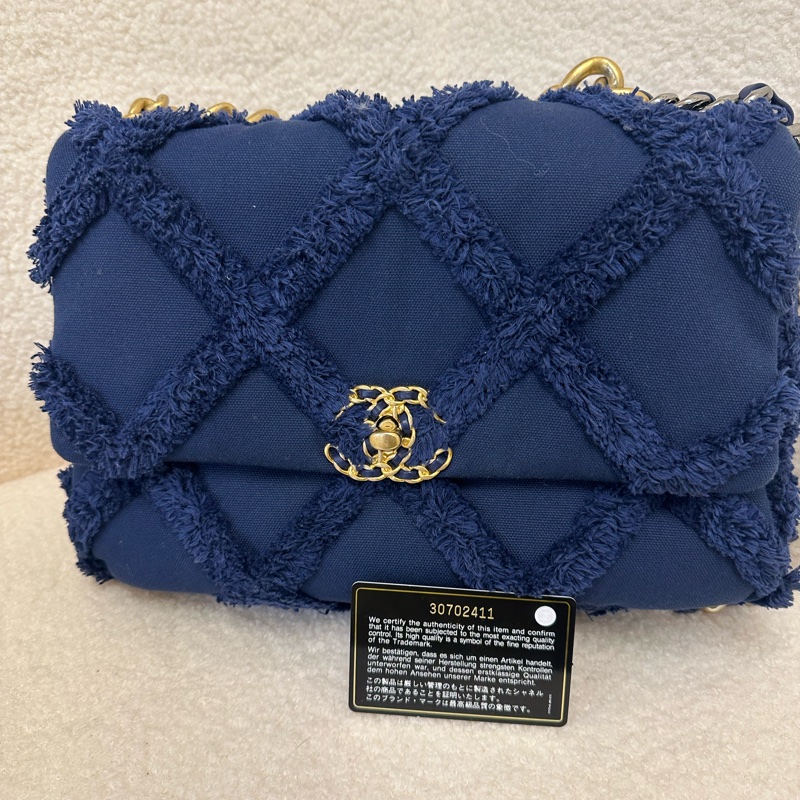 Chanel香奈兒19bag牛仔流蘇maxi!-7