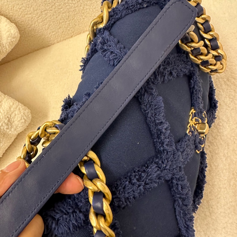 Chanel香奈兒19bag牛仔流蘇maxi!-9
