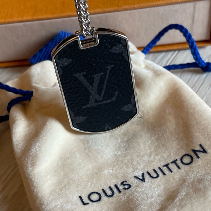 LV Louis Vuitton Black Monogram Necklace 黑色老花項鍊-5