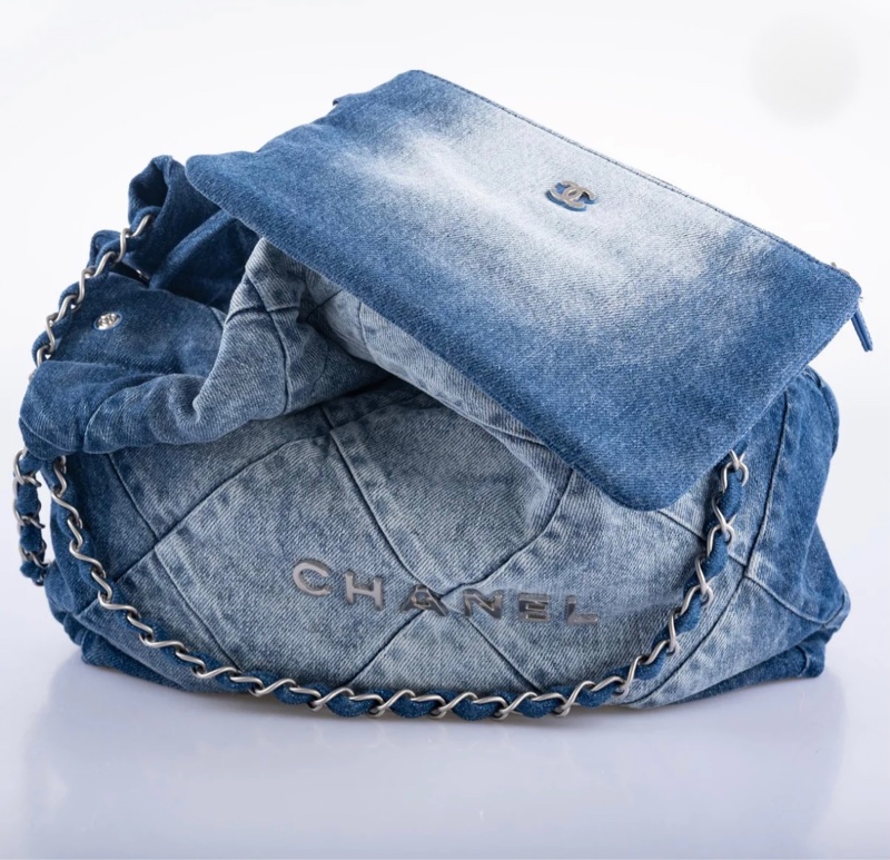 Chanel 22 denim 牛仔 丹寧 小號 small 肩背包 香奈兒-3
