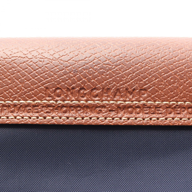 Longchamp Le Pliage Original L 托特包 L1899089P68 帆布皮革海軍藍棕色全新女款-3