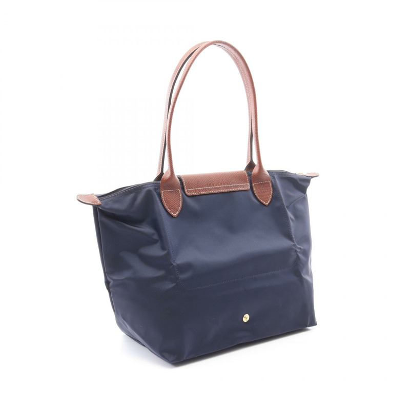 Longchamp LE PLIAGE ORIGINAL M LE PLIAGE ORIGINAL M 手提包 L2605089P68 帆布 皮革 海軍藍 棕色 全新 女款-1