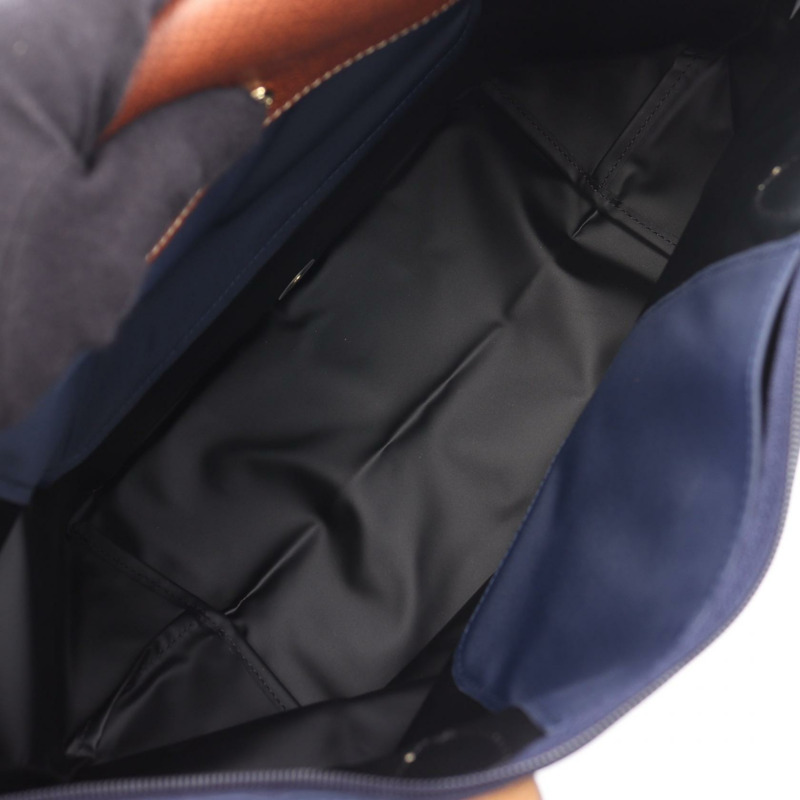 Longchamp LE PLIAGE ORIGINAL M LE PLIAGE ORIGINAL M 手提包 L2605089P68 帆布 皮革 海軍藍 棕色 全新 女款-2