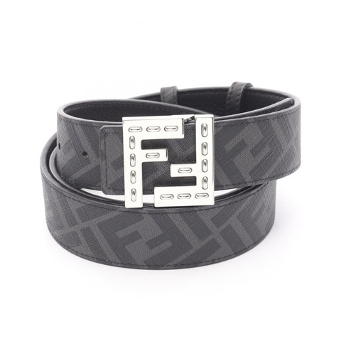 FENDI FF 方形腰帶 7C0535AFF1F0GXN105 皮革 黑色 灰色 全新 男士