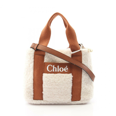 Chloe 2Way 單肩包 C10323 148 聚酯纖維 白色 棕色 全新 女款