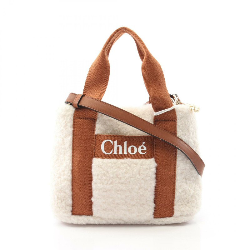 Chloe 2Way 單肩包 C10323 148 聚酯纖維 白色 棕色 全新 女款-0