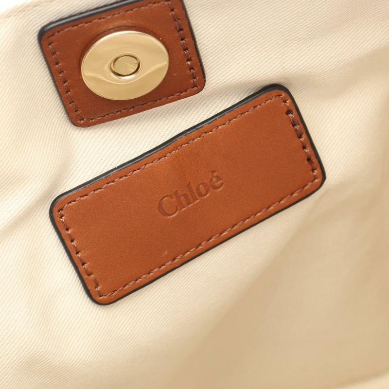 Chloe 2Way 單肩包 C10323 148 聚酯纖維 白色 棕色 全新 女款-3