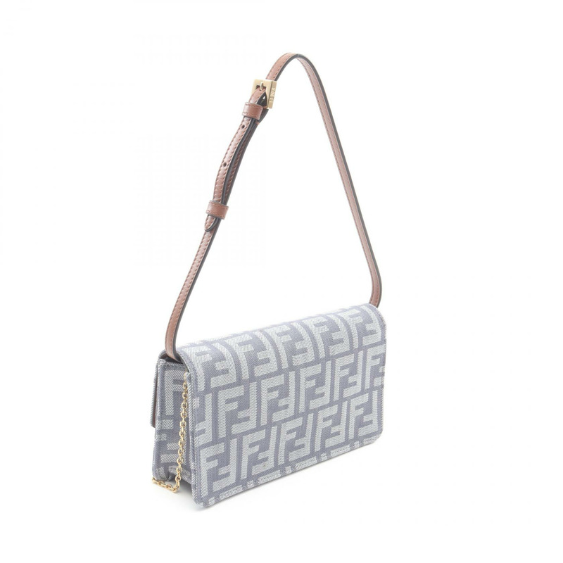 FENDI Baguette Zucca 肩背包 8M0498AUT4F1SXQ 帆布皮革 藍棕色-1