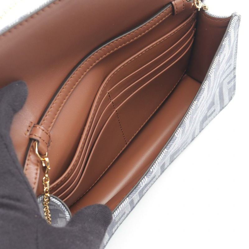 FENDI Baguette Zucca 肩背包 8M0498AUT4F1SXQ 帆布皮革 藍棕色-2