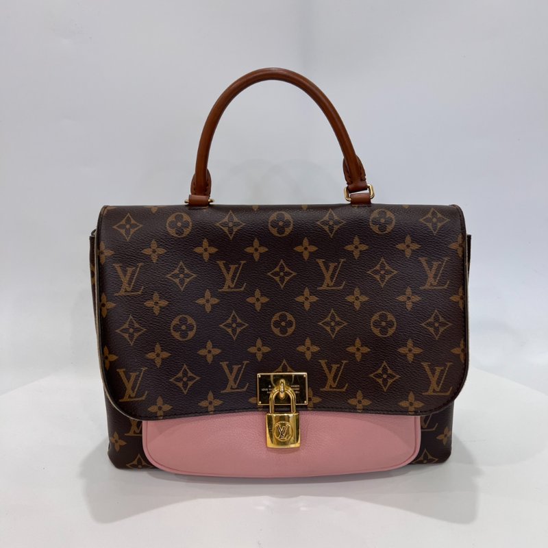 LV M43960 老花拚粉鎖頭郵差包-0