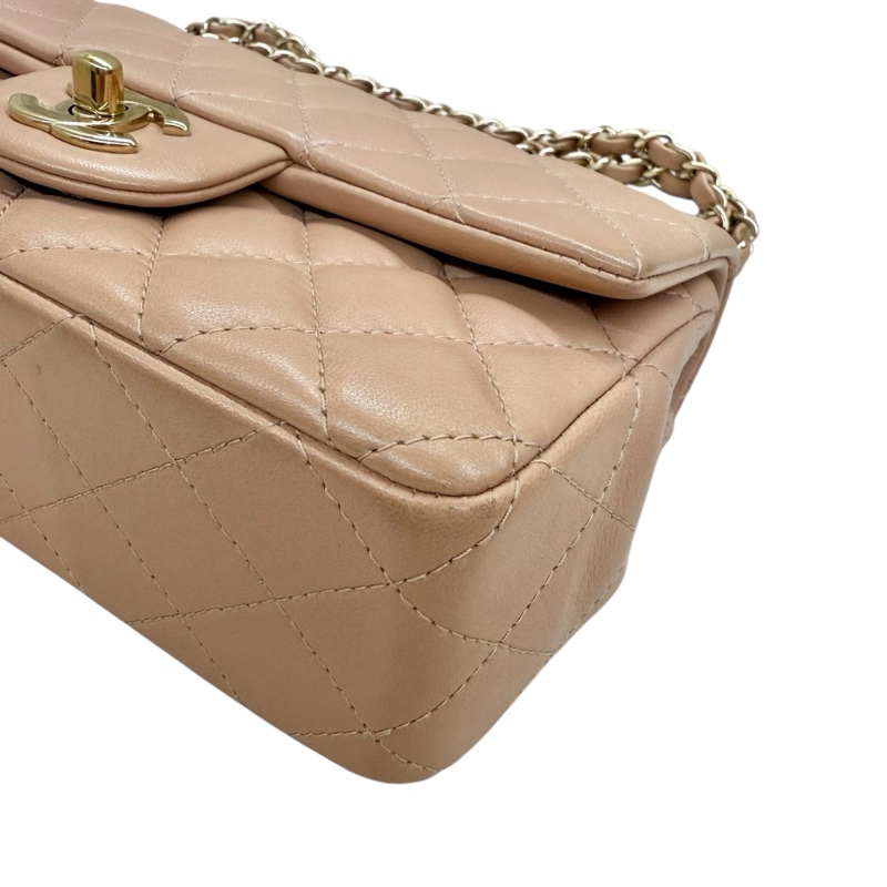 CHANEL - 奶茶色羊皮金釦CF20cm-7