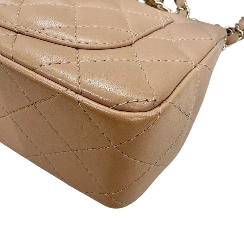CHANEL - 奶茶色羊皮金釦CF20cm-8