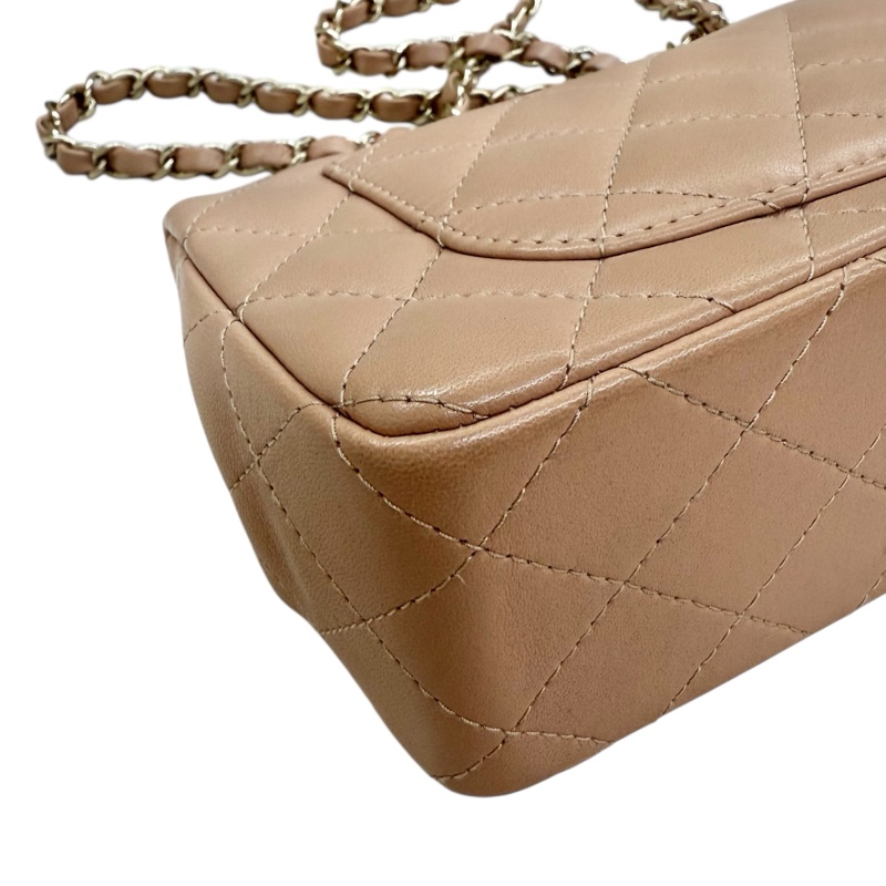 CHANEL - 奶茶色羊皮金釦CF20cm-9