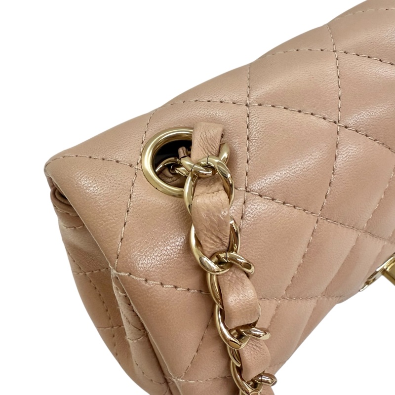 CHANEL - 奶茶色羊皮金釦CF20cm-17