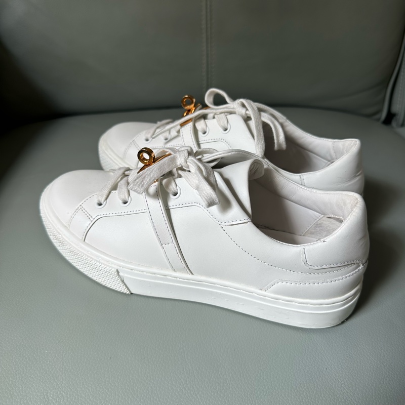 Hermes/愛馬仕 kelly金扣小白鞋,37碼,-2