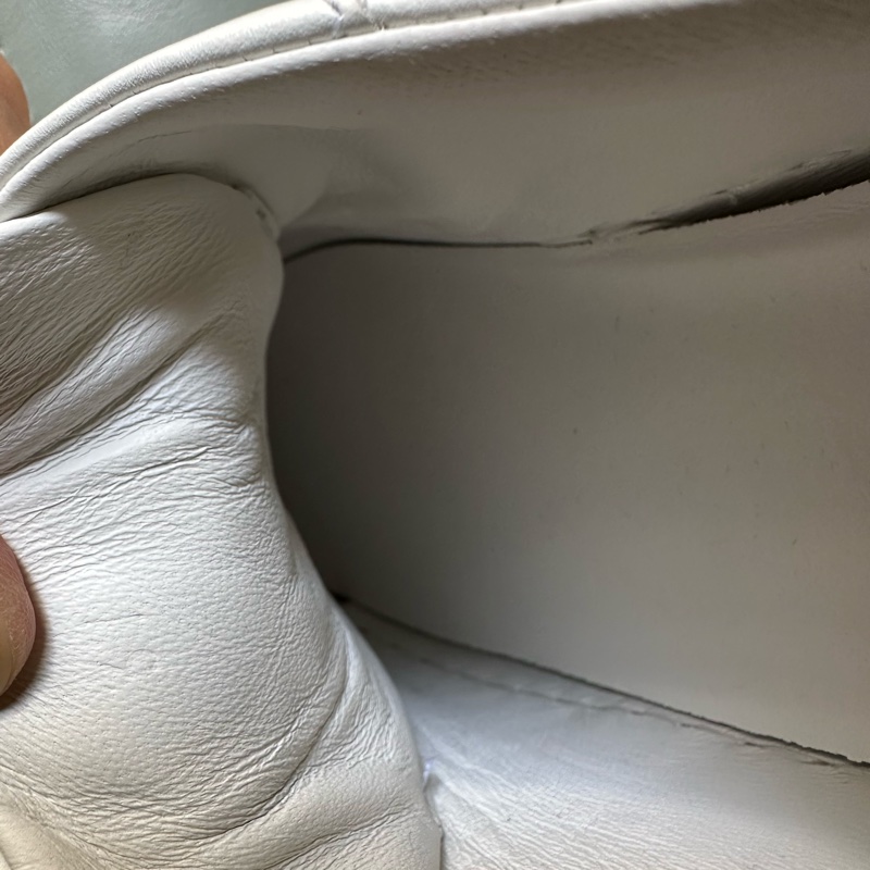 Hermes/愛馬仕 kelly金扣小白鞋,37碼,-5