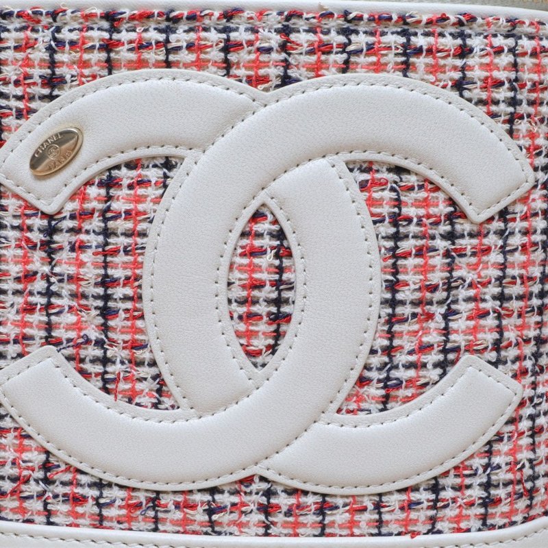 拼色 皮革S 毛呢 27开 浅金扣 白色 皮革C 金扣 编制拼羊皮化妆包-4