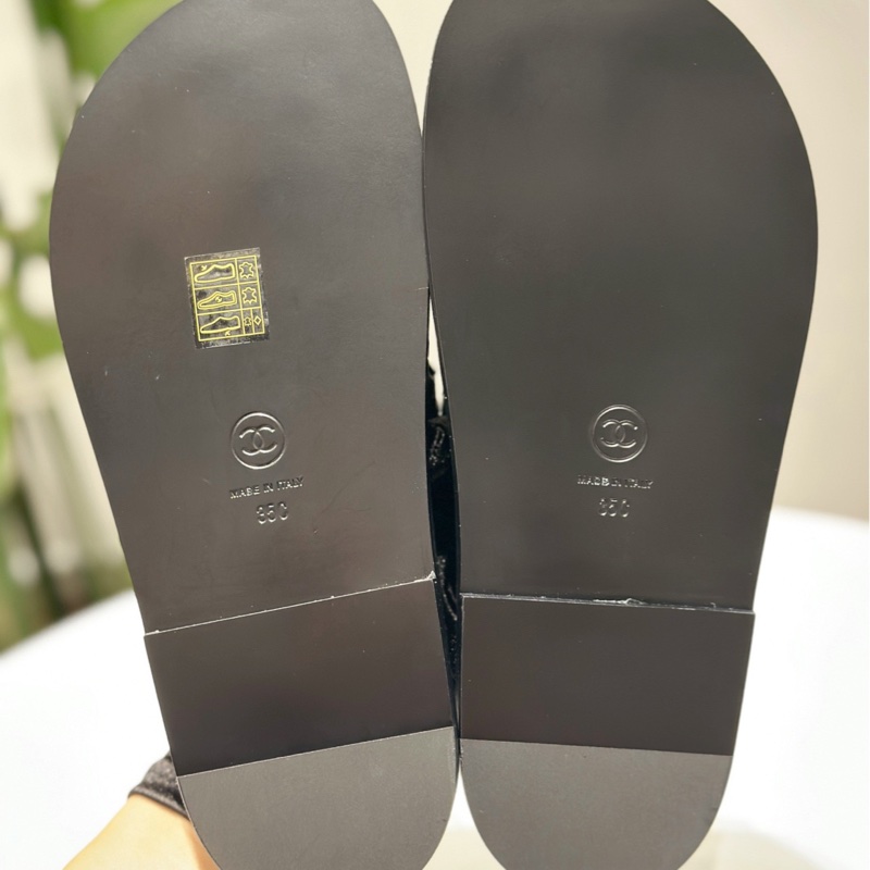 【配件:防塵袋 💕】Chanel 魔術貼 涼鞋 雙logo-1