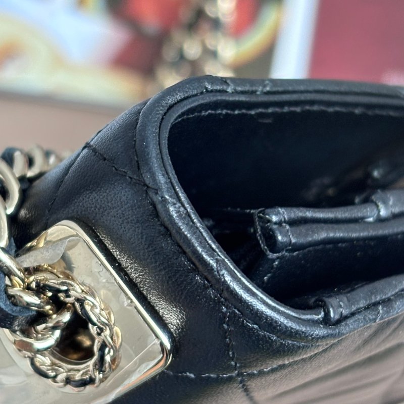::CHANEL:: A80982 香奈兒 TRENDY系列經典雙C LOGO菱格紋小羊皮WOC鏈帶斜背包-9