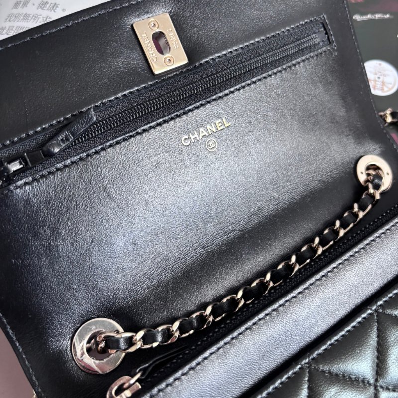 ::CHANEL:: A80982 香奈兒 TRENDY系列經典雙C LOGO菱格紋小羊皮WOC鏈帶斜背包-20