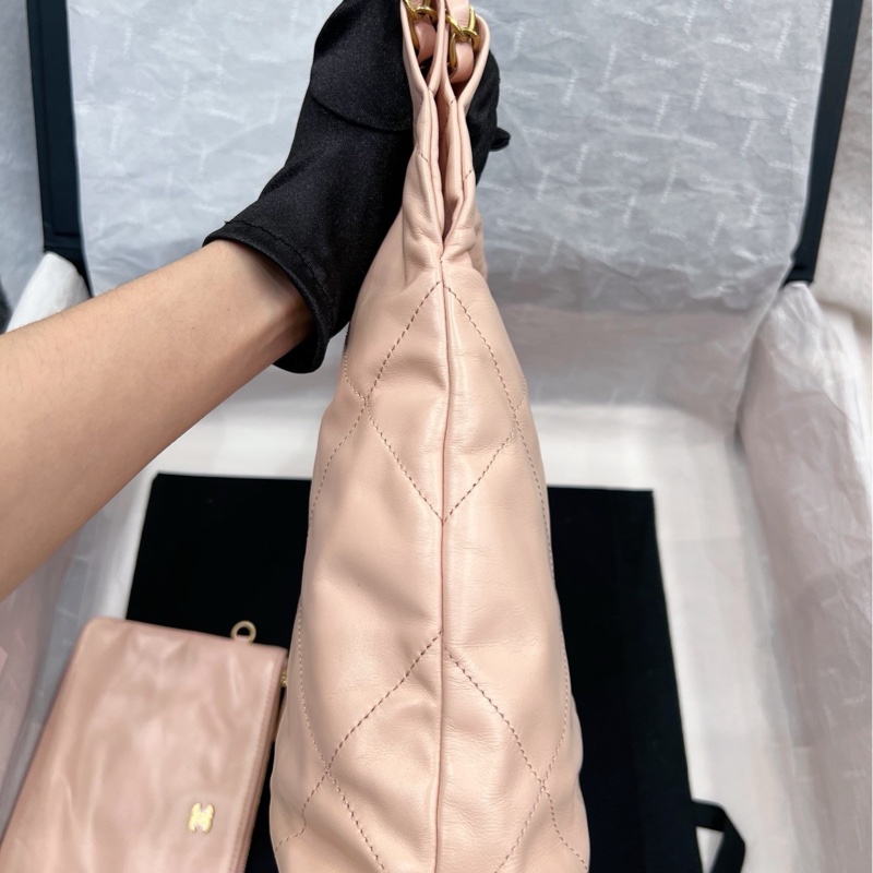 【配件:小票 防塵袋 💕】Chanel 23k 22bag 小號 櫻花粉 金鍊-2