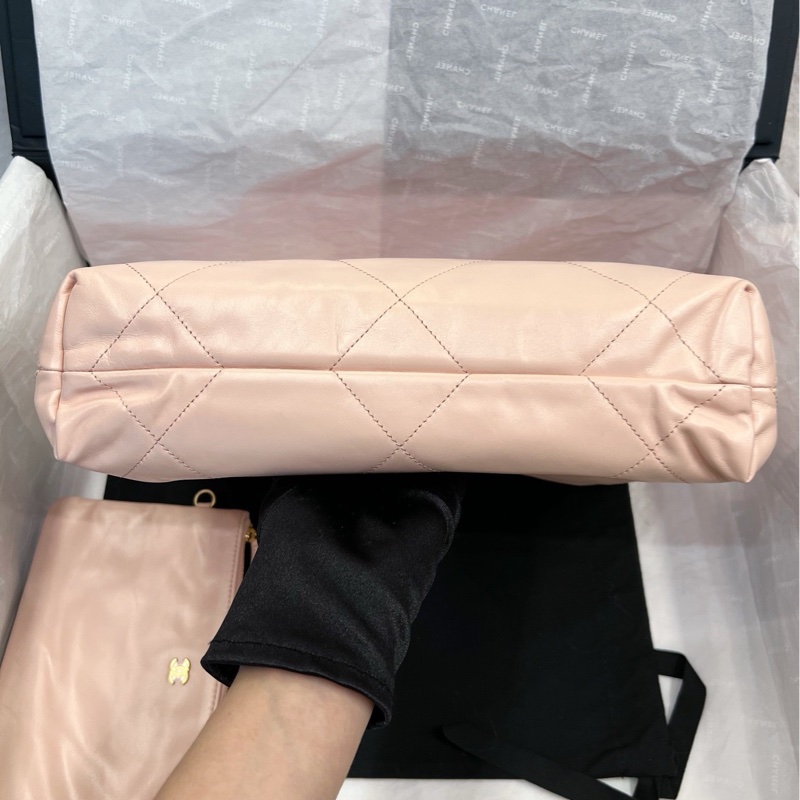 【配件:小票 防塵袋 💕】Chanel 23k 22bag 小號 櫻花粉 金鍊-3