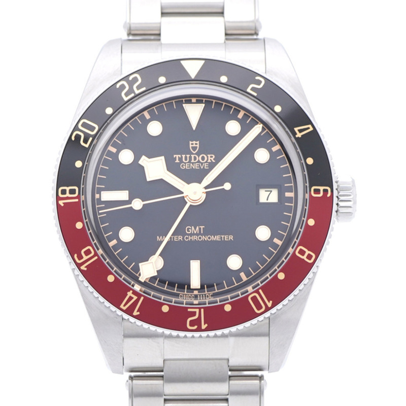 帝舵 Black Bay GMT 7939G1A0NRU 自動手錶，不鏽鋼，黑色/紅色，1592，男士-0
